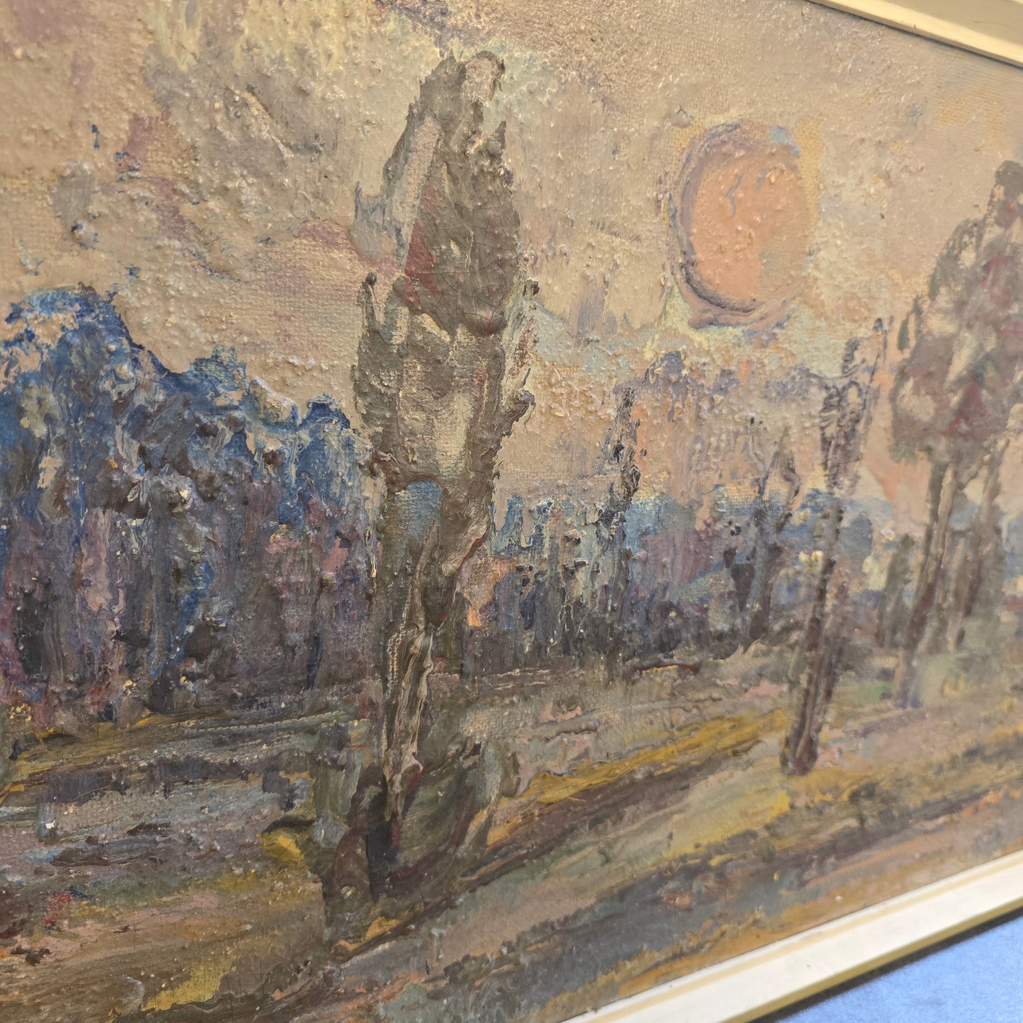 N/A ; olje na platno ; "Drevored"; 81 cm x 41 cm
