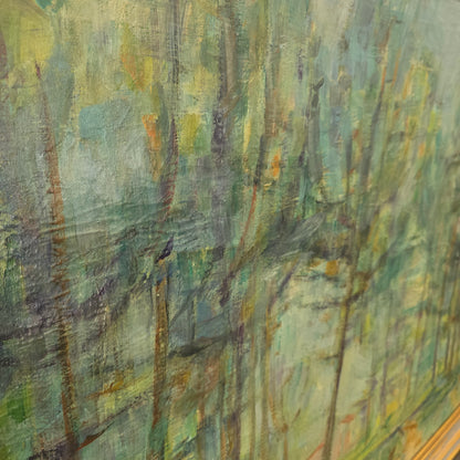 Janez Šibila; jajčna tempera; "Gozd"; 103 cm × 81 cm