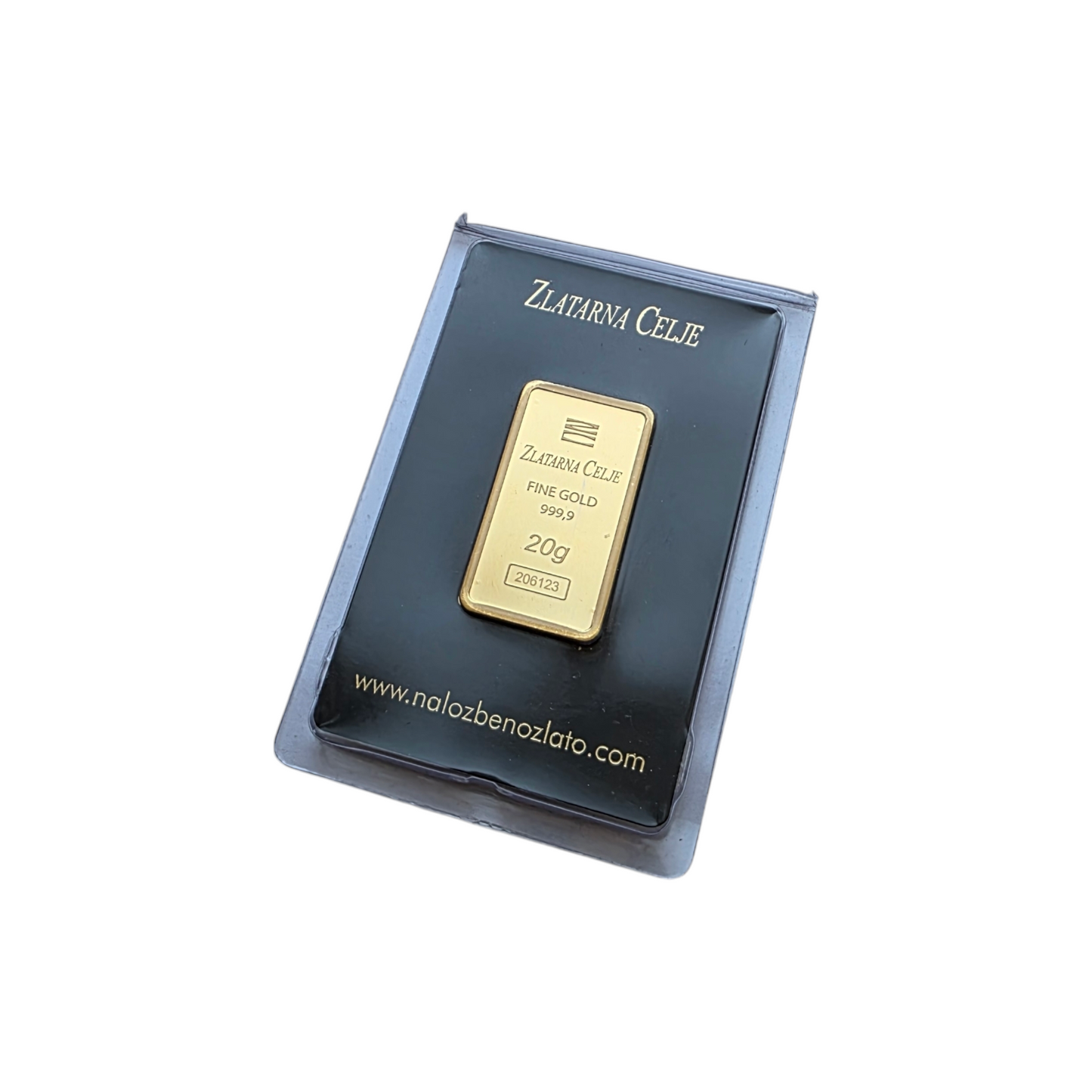 Naložbeno zlato Zlatarna Celje 24K 999.9/1000; masa=20.00g