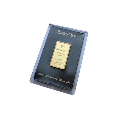 Naložbeno zlato Zlatarna Celje 24K 999.9/1000; masa=20.00g