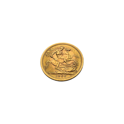 Zlatnik Sovereign 22K 916/1000; masa=7.99g