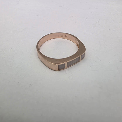 Zlati prstan "OPAL" 14K 585/1000; masa=5.16g