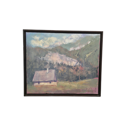 Ivan Žan Prešern; olje na platno; "Pokrajina"; 65 cm x 55 cm