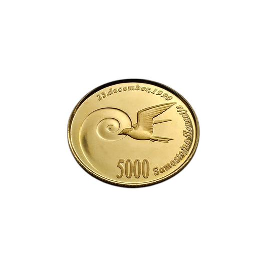 Zlatnik "SAMOSTOJNA SLOVENIJA" 21K 900/1000; masa=7.03g