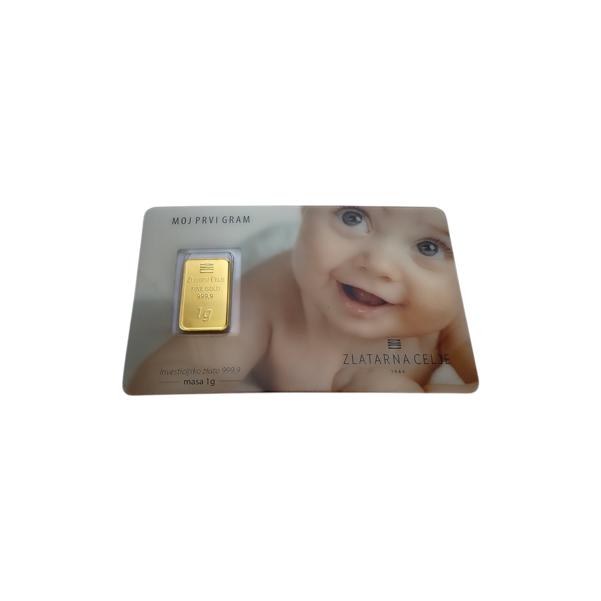 Naložbeno zlato "Moj prvi gram" 24K 999.9/1000; masa=1.00g