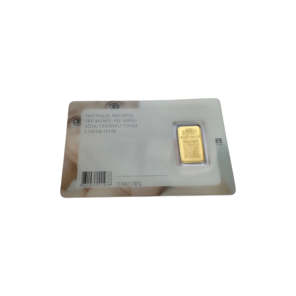 Naložbeno zlato "Moj prvi gram" 24K 999.9/1000; masa=1.00g