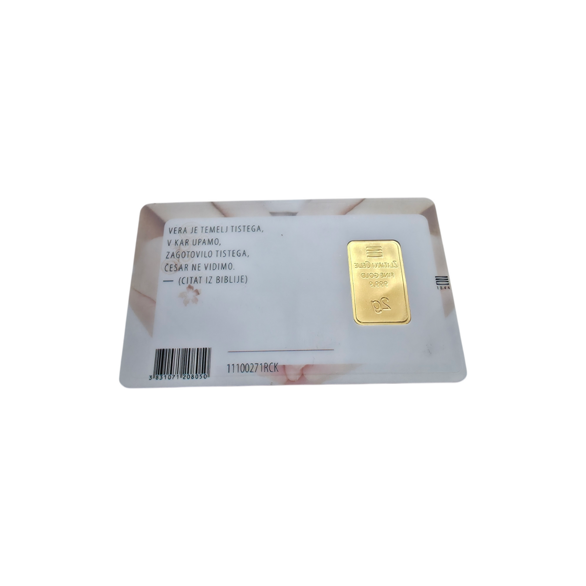 Naložbeno zlato "Sveta grama" 24K 999.9/1000; masa=2.00g