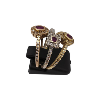 Zlati prstan "TRIOS" 18K 750/1000; masa=6.84g