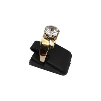 Zlati prstan "HELIOS" 14K 585/1000; masa=2.77g