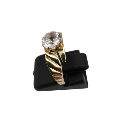 Zlati prstan "HELIOS" 14K 585/1000; masa=2.77g