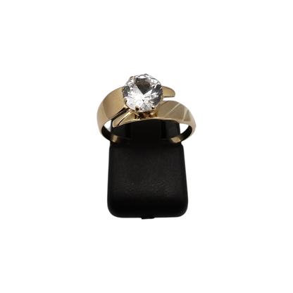 Zlati prstan "HELIOS" 14K 585/1000; masa=2.77g