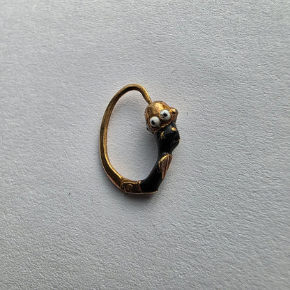 Zlati uhan "MOR" 14K 585/1000; masa=0.72g