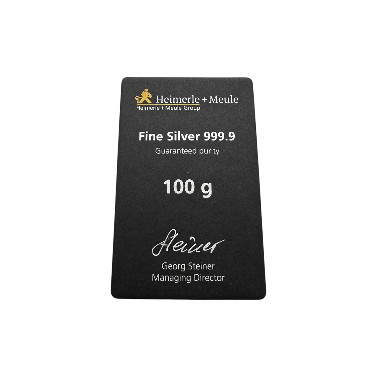 Naložbeno srebro Heimerle + Meule 999.9/1000; masa=100g