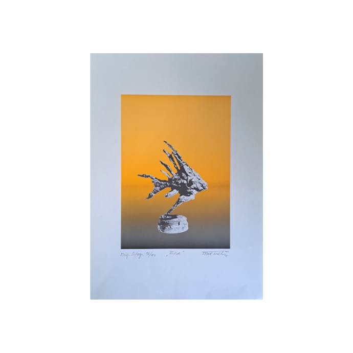 Slika Tone Svetina, grafika, Riba, 34cm x 49cm