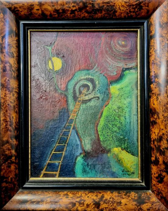 VIKTOR SNOJ 56' Olje na platnu "abstrakt" 35,5cm x 44cm