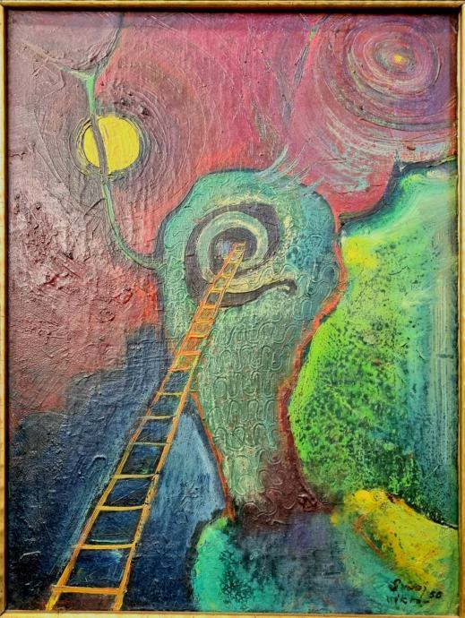 VIKTOR SNOJ 56' Olje na platnu "abstrakt" 35,5cm x 44cm
