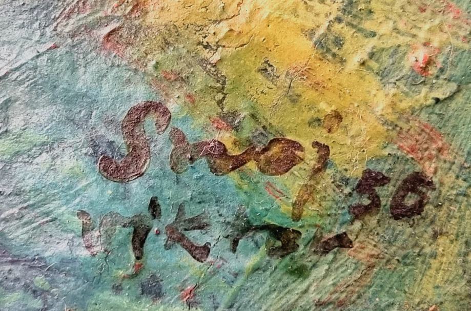 VIKTOR SNOJ 56' Olje na platnu "abstrakt" 35,5cm x 44cm