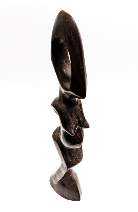 Afriški leseni plemenski kipec "Ženska Kenije" 31x7,5x5,5cm