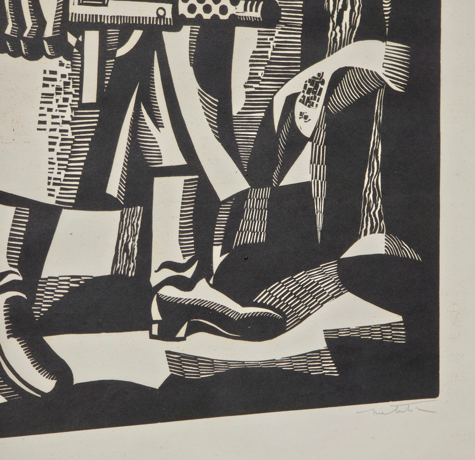 Ive Šubic; Linorez; "Kurir"; 52 cm x 72 cm