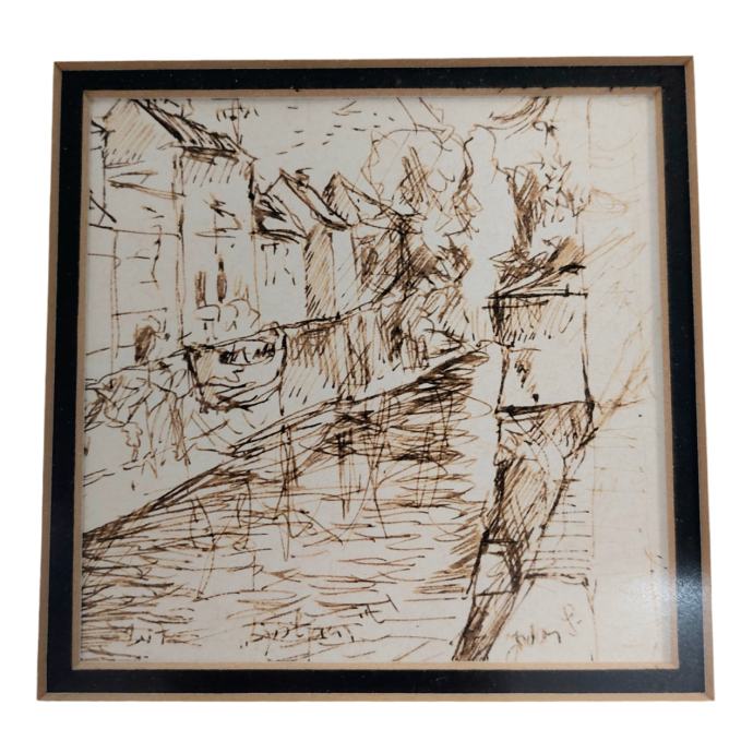 Grafika Jordan GROZDE; "Ljubljanica" 26,5 x 26cm