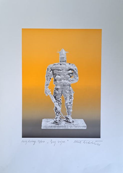 Slika Tone Svetina, grafika, Bog vojne, 34cm x 49cm