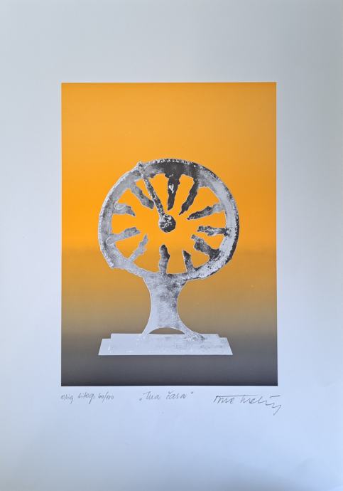 Slika Tone Svetina, grafika, Ura časa, 34cm x 49cm