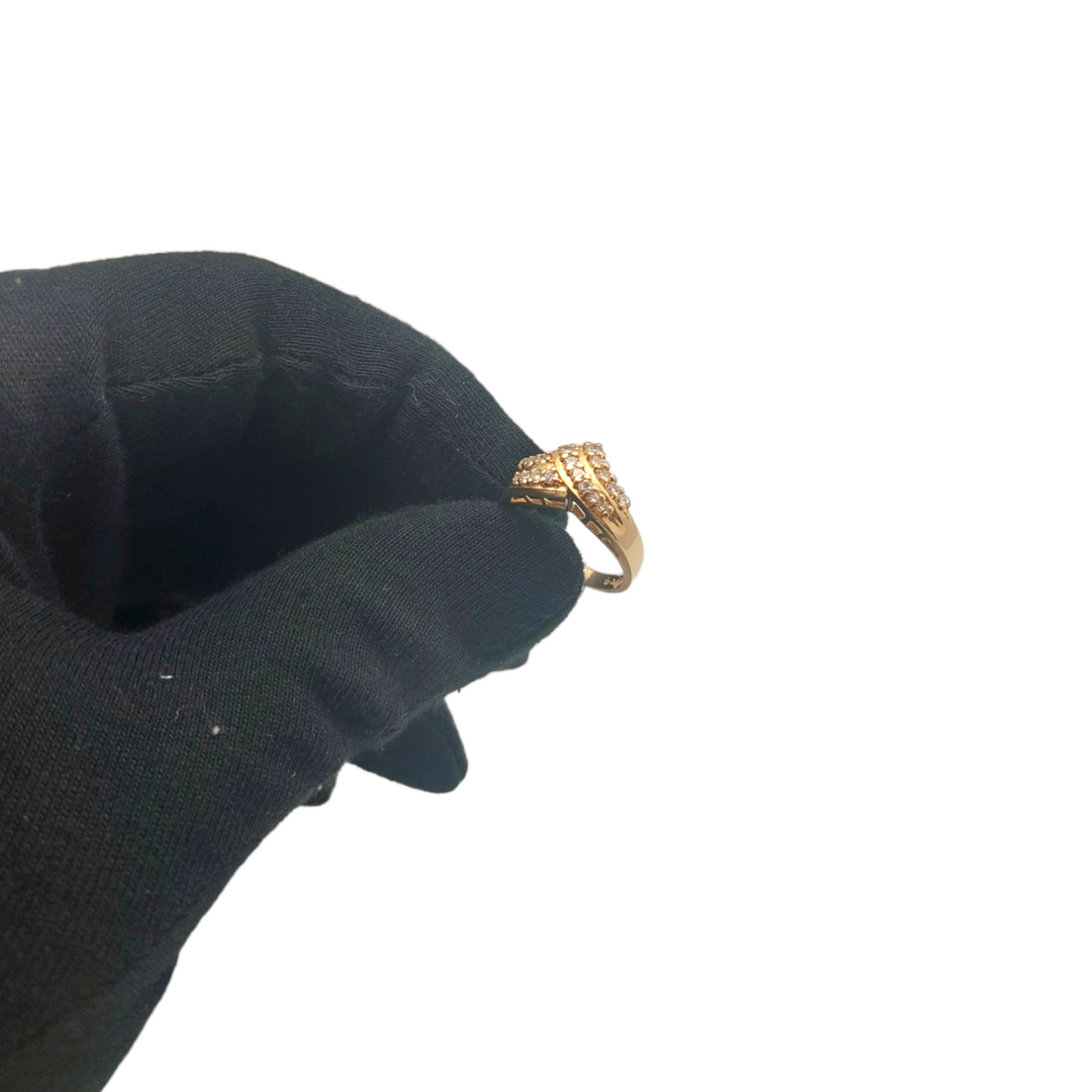 Zlati prstan "DISMAS" 14K 585/1000+DIA; masa=4.60g