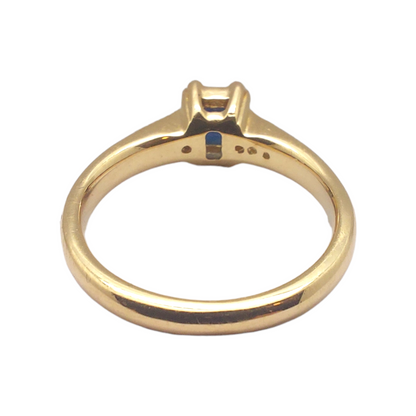 Zlati prstan "BLUE" 14K 585/1000+CERT.; masa=4.52g