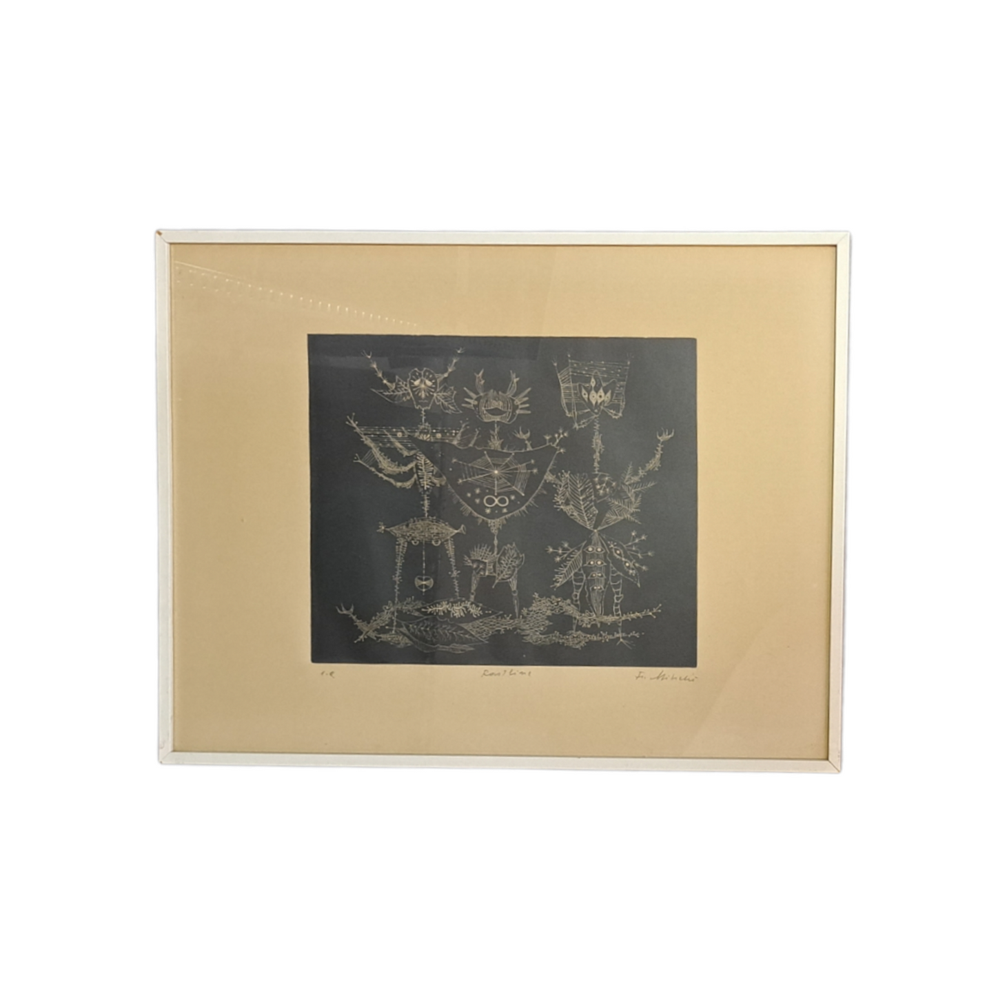 France Mihelič - grafika, Rastline, 73 x 53 cm