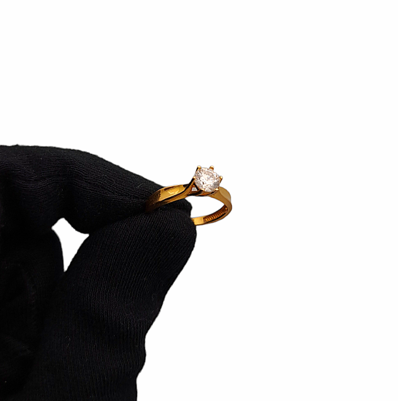 Zlati prstan "BRILA" 21K 900/1000; masa=2.63g