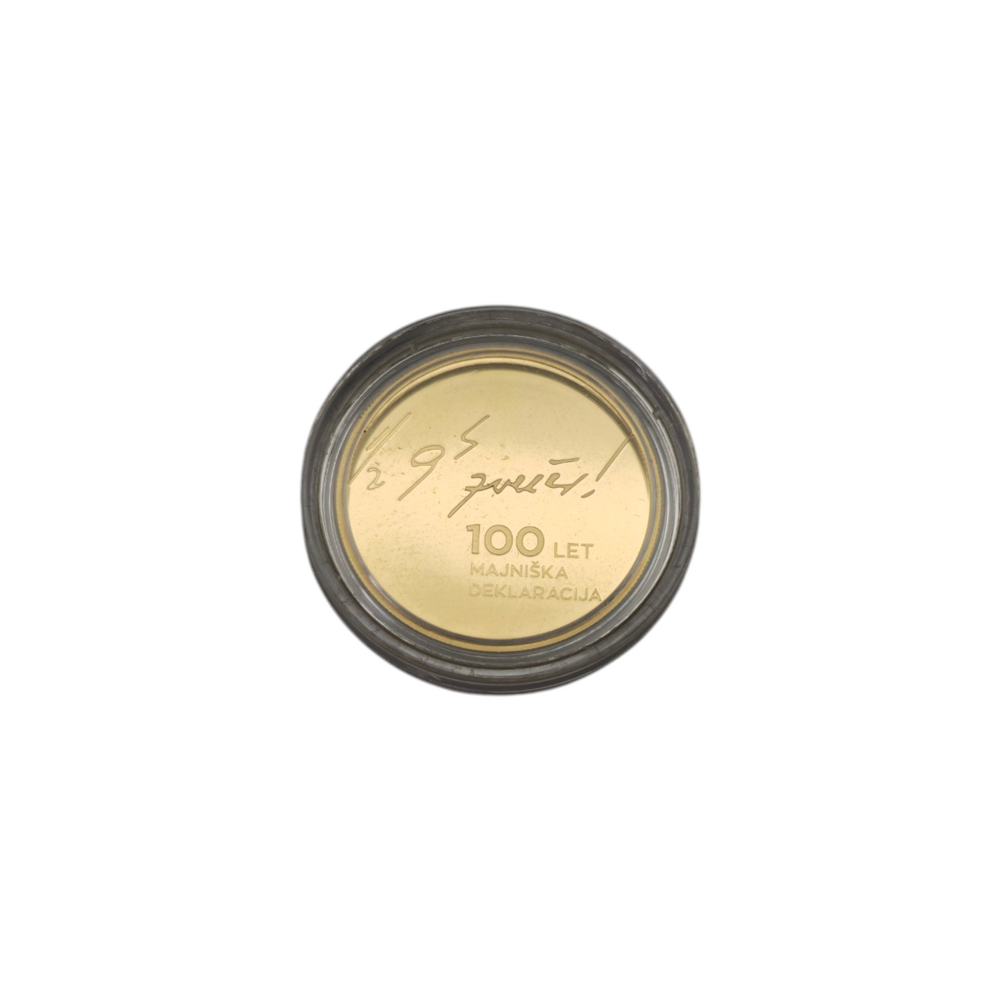 Zlatnik 100. obletnica Majniške deklaracije 21K 900/1000; masa=7.00g