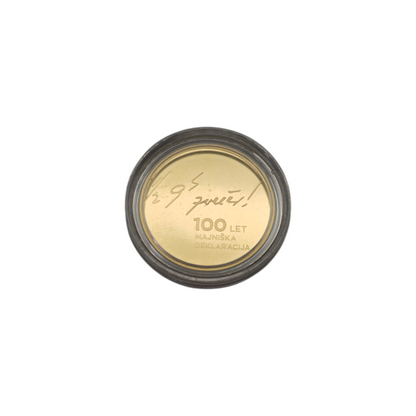 Zlatnik 100. obletnica Majniške deklaracije 21K 900/1000; masa=7.00g
