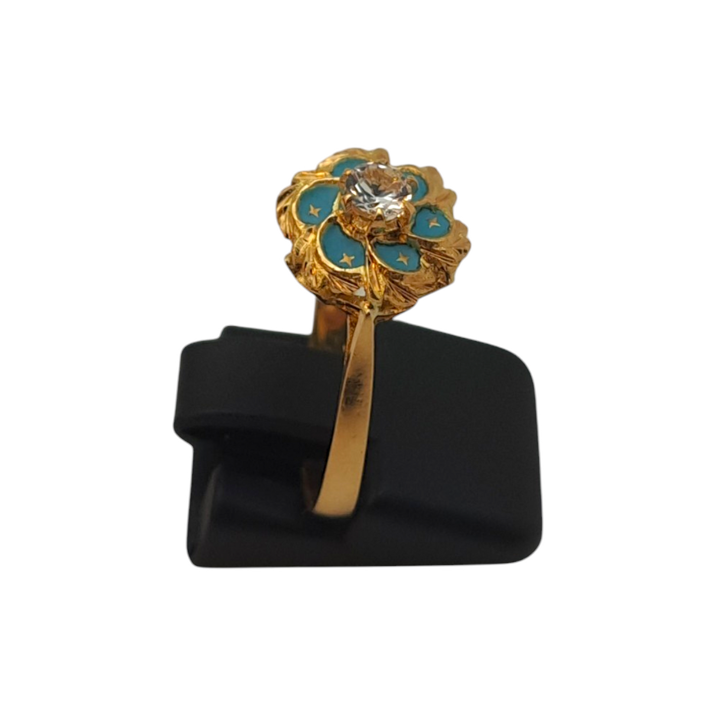 Zlati prstan "TURKIZ" 18K 750/1000; masa=4.05g