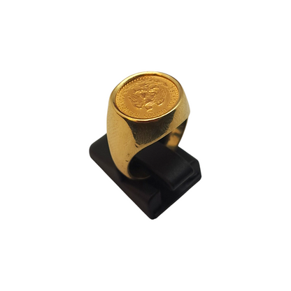 Zlati prstan "PEDRO" 14K + 21K; masa=8.47g