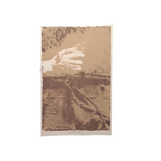 Janez Bernik - Grafika; "Stisk roke"; 24 cm x 16 cm