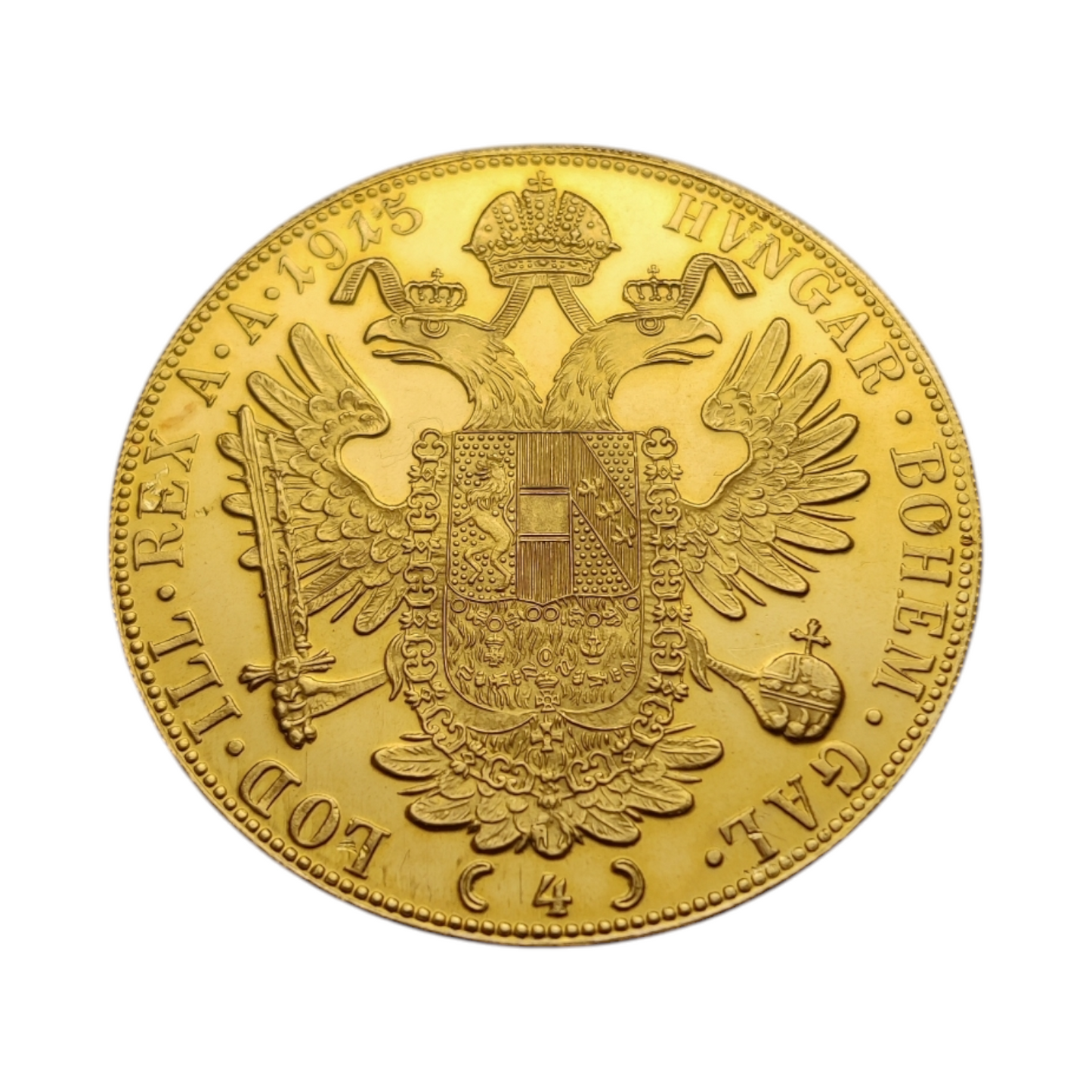 Zlatnik štirikratni dukat 986/1000; masa=13.96g