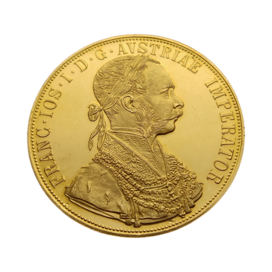 Zlatnik štirikratni dukat 986/1000; masa=13.96g