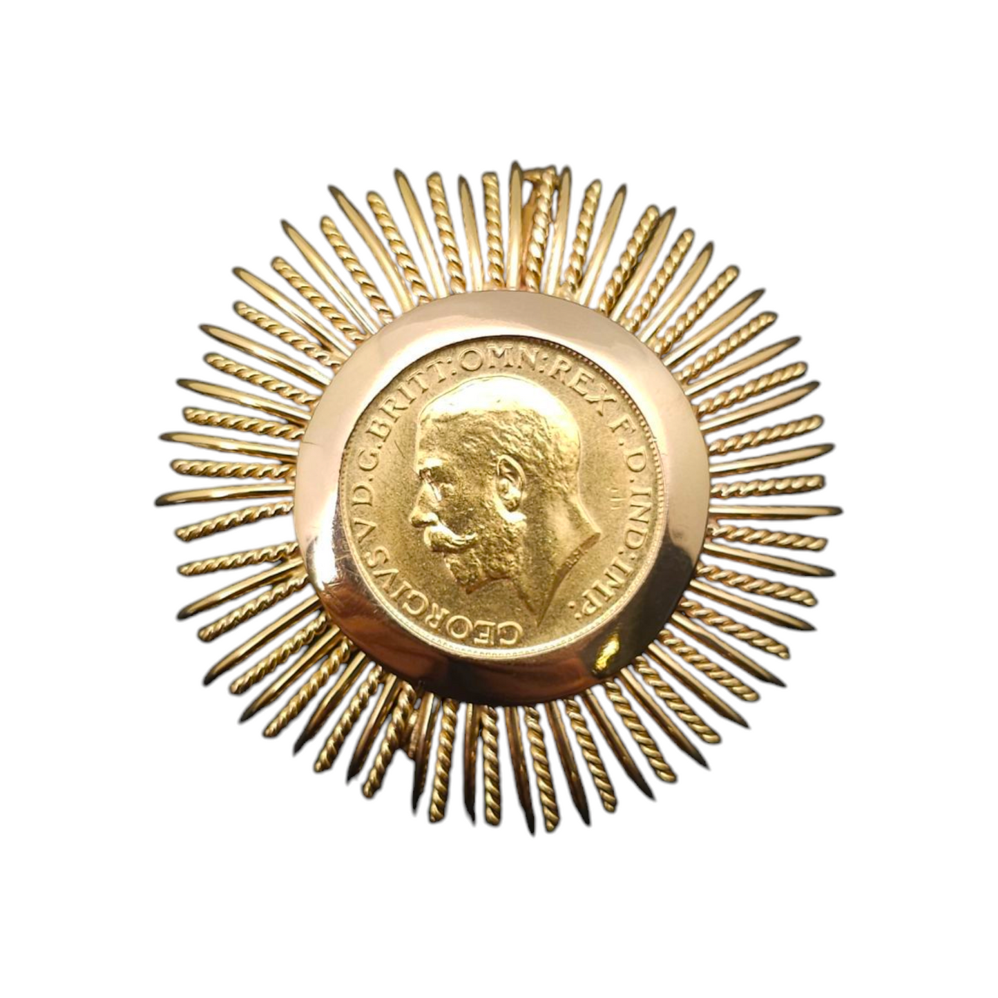 Zlata broška "GEORGIVS V" 18K+22K; masa=20.45g