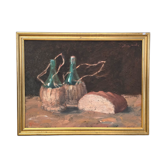 Zmago Modic; mešana tehnika; "Tihožitje"; 90cm x 70cm