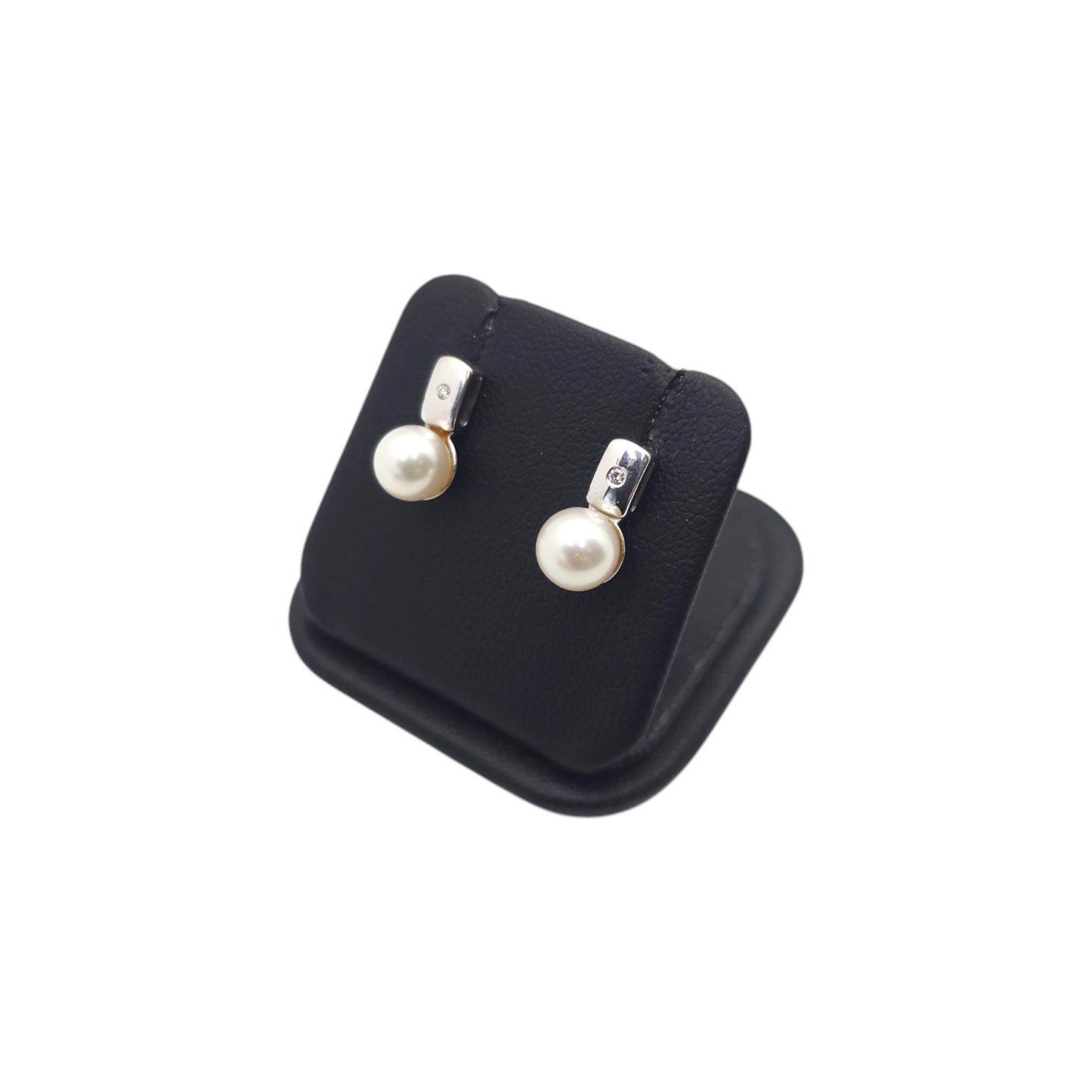 Zlati uhani "BIS" 14K 585/1000+DIA; masa=2.80g