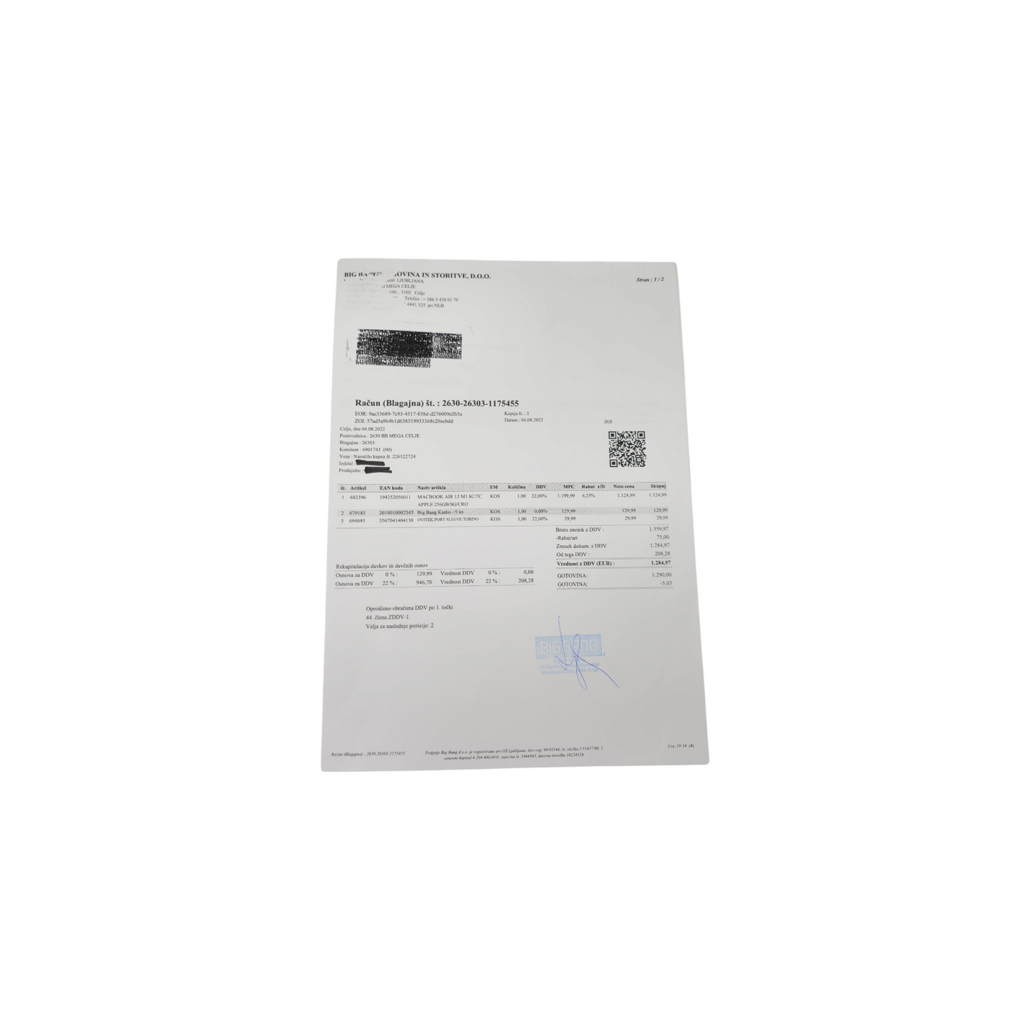Prenosni računalnik Apple MacBook Air 13.3" M1 (2020)