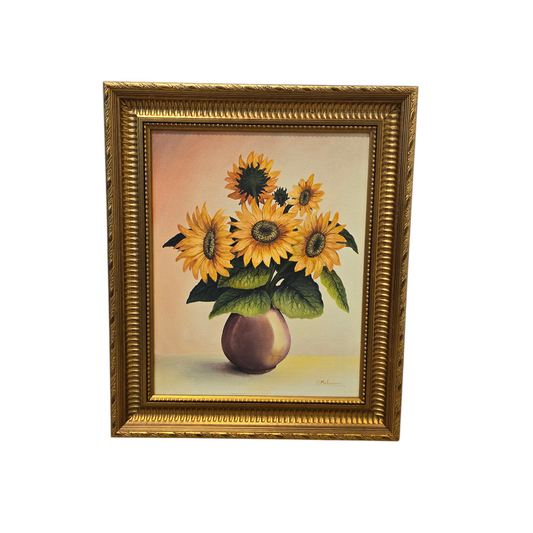 R. Makarovič - Olje na platno; "Sončnice"; 54 cm x 65 cm