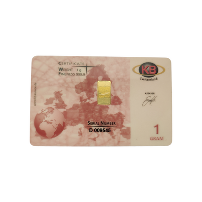 Naložbeno zlato "Karatbars" 24K 999.9/1000; masa=1.00g