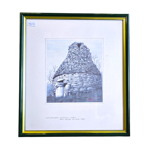 Livio Cuccurin; grafika; Istarski Kažun, 22 cm x 20 cm