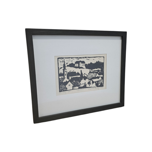 Suzanne Király-Moss; grafika; "Lendava"; 30 cm x 26 cm