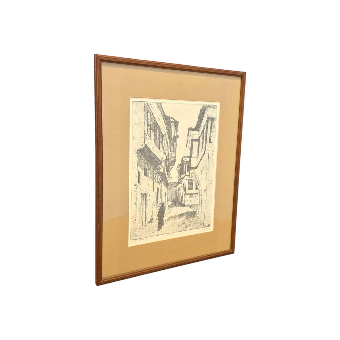 Božidar Jakac; grafika; "Ohrid"; 42 cm x 51 cm