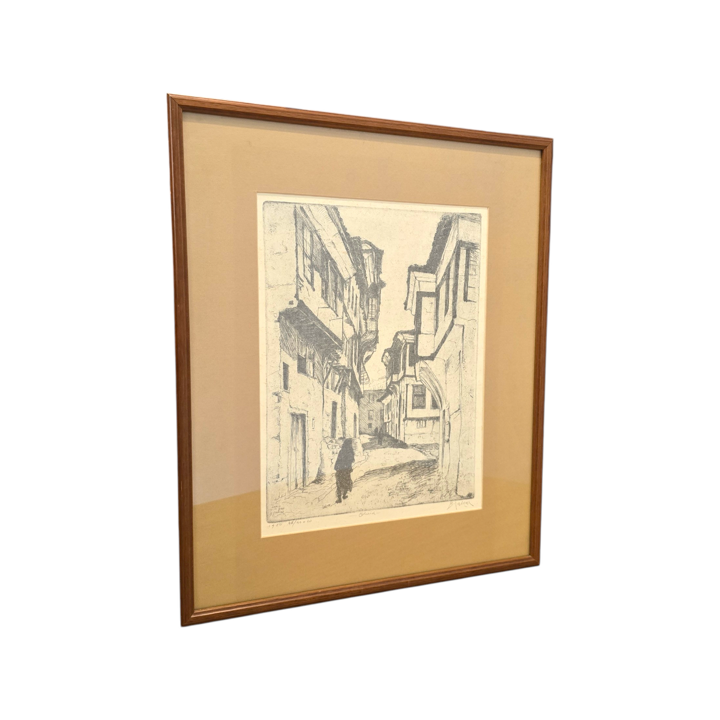 Božidar Jakac; grafika; "Ohrid"; 42 cm x 51 cm
