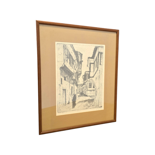Božidar Jakac; grafika; "Ohrid"; 42 cm x 51 cm