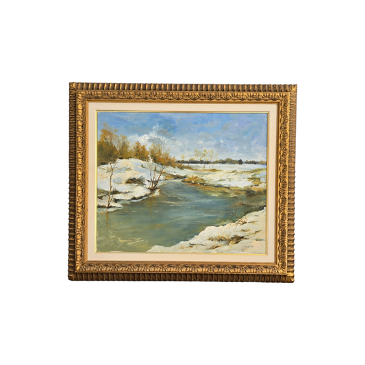 Marko Krvina; Akril; zimska reka; 70 cm x 60 cm