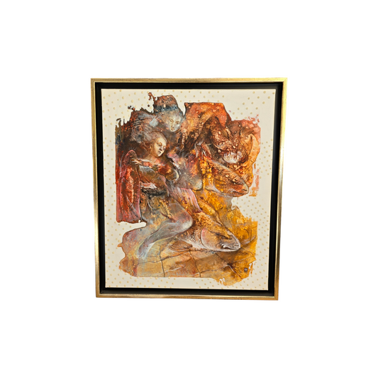 Maša Bersan Mašuk; Mešana tehnika; "V zakulisju blodnjaka"; 57 cm x 67 cm
